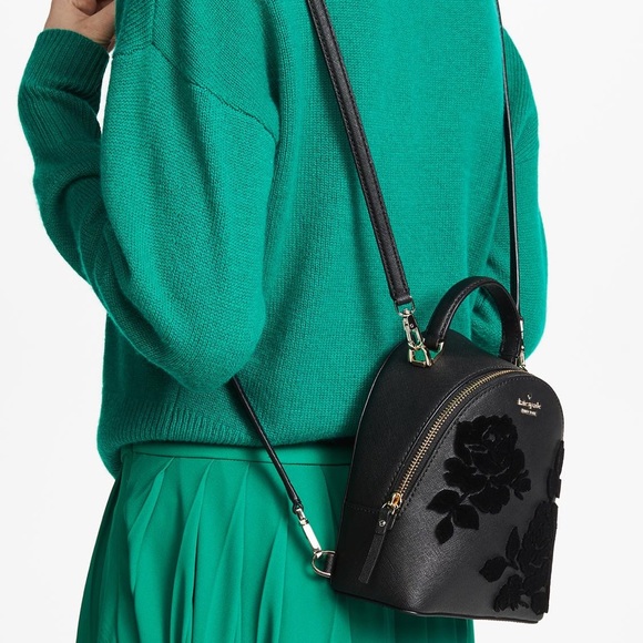 Kate Spade Cameron Street Flock Roses Binx Mini Backpack - Picture 11 of 13